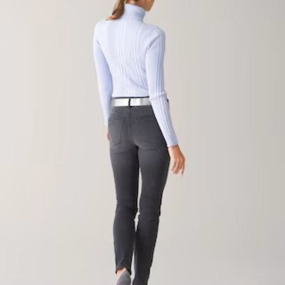 WHITE HOUSE BLACK MARKET THE SKINNY ANKLE FLORAL EMBROIDERED MID RISE JEANS OS - Picture 4 of 10